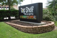 Top Shelf monument sign side view