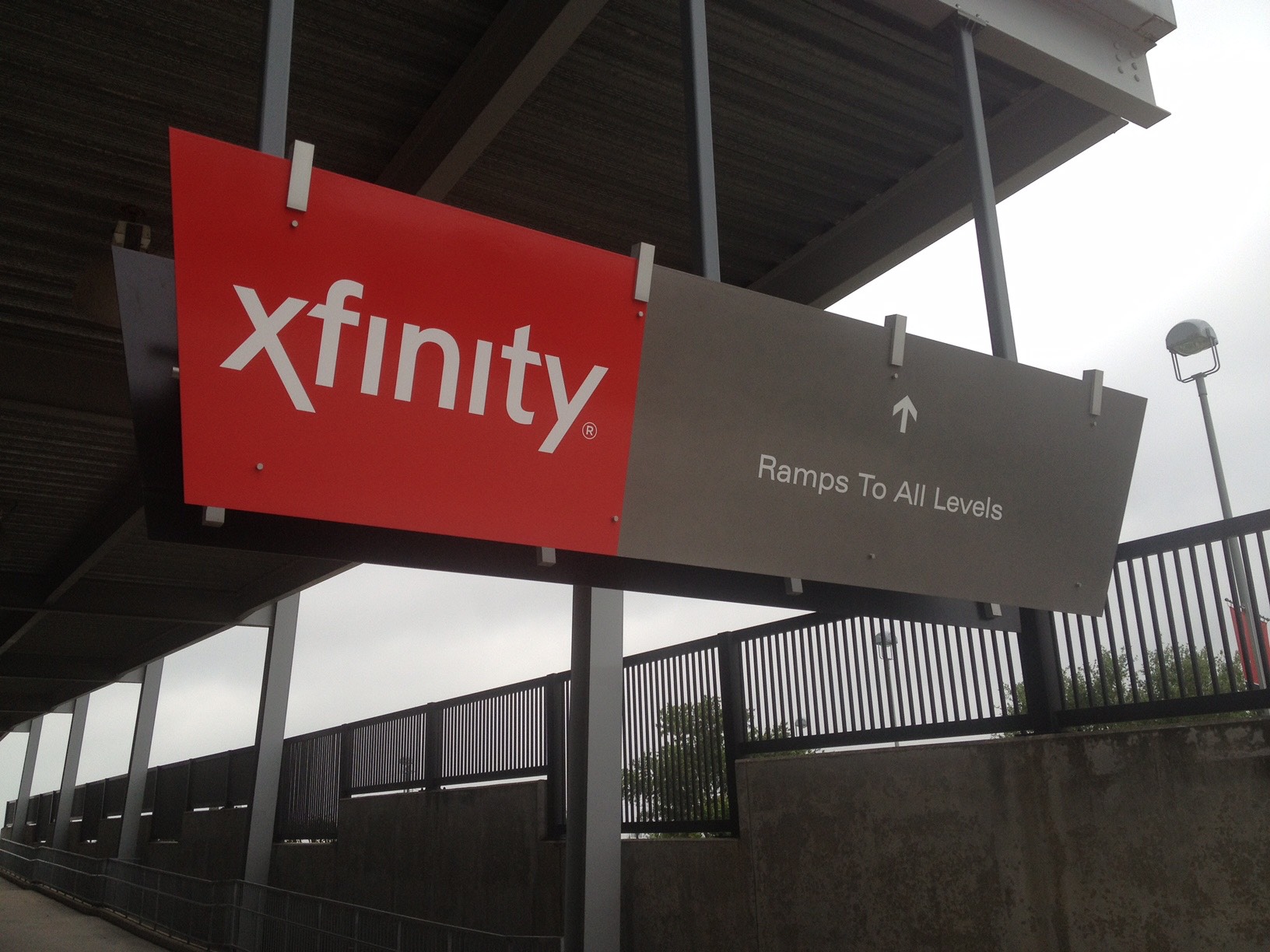 xfinity ramp sign at reliant stadium
